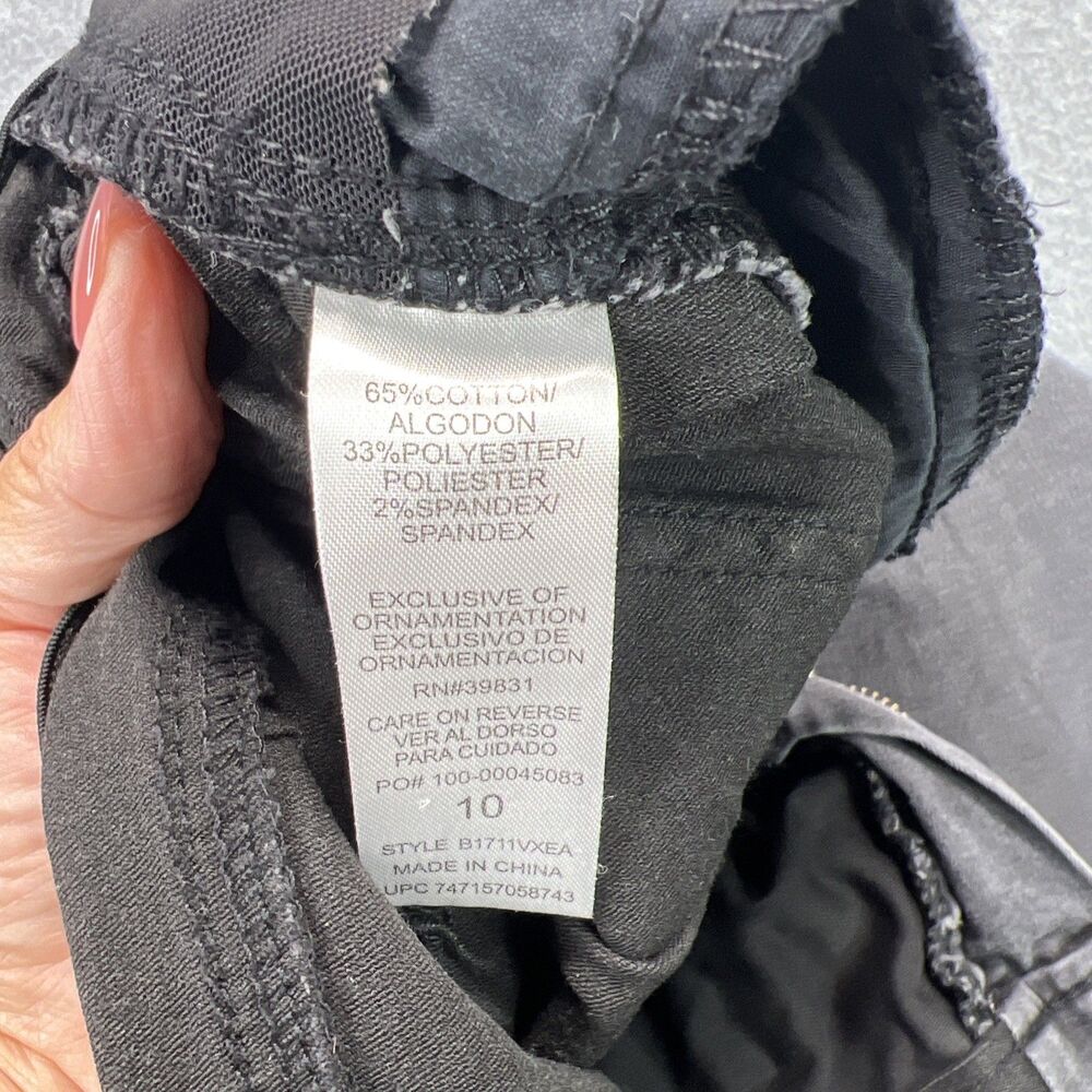 Democracy Ab Solution Skinny Jeans 10 Gray Floral Embroidered Mid Rise Stretch - Picture 12 of 16